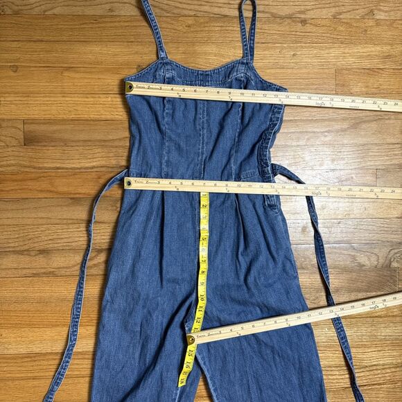 AG Jeans Japanese Fabric Romper Jumpsuit Spaghetti Strap XS Blue - Picture 3 of 8
